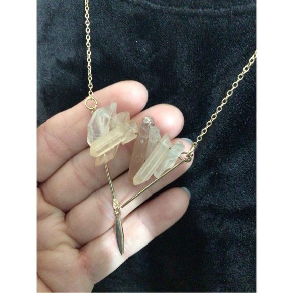 NWT Hey Doll Quartz Crystals Gold Necklace Chakra Reiki 22” Adjustable Length 🌸 - Picture 8 of 11
